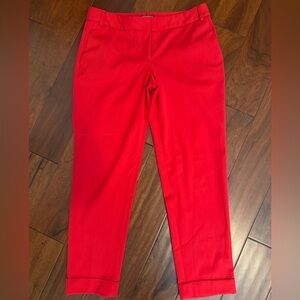 Express Editor Vibrant Red Cuffed Trousers